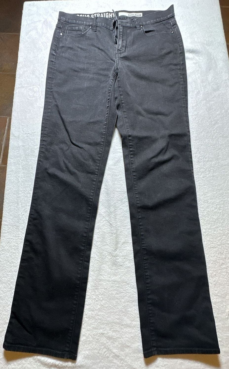 DKNY Jeans Women's Black Straight Leg Denim Pants Size 6 2