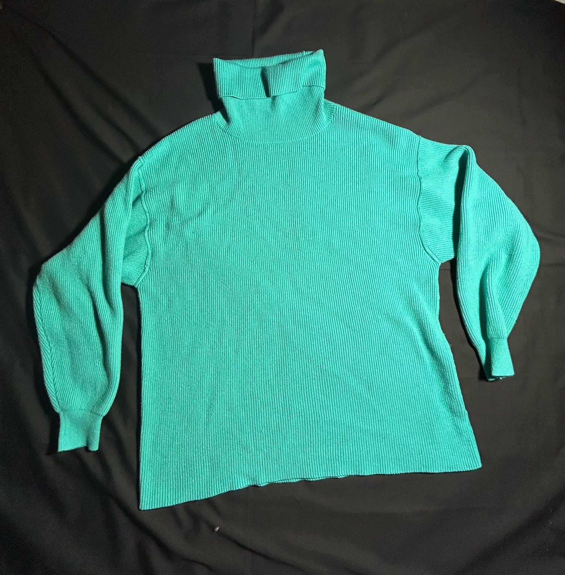 Free People Softly Structured Tunic Turtleneck Sweater in Oasis Green 2