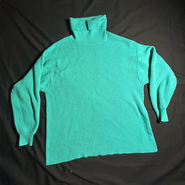 Free People Softly Structured Tunic Turtleneck Sweater in Oasis Green