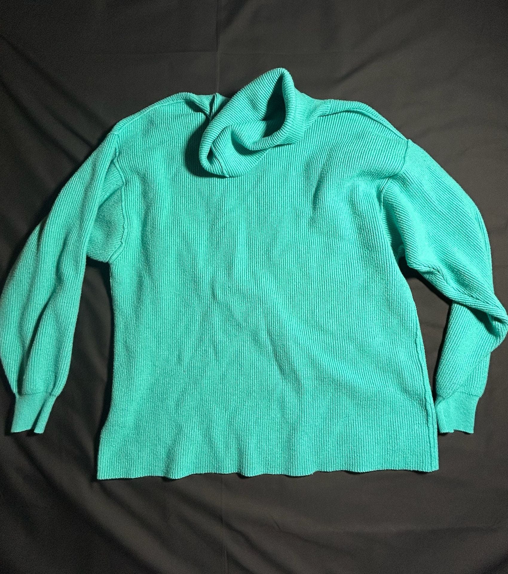 Free People Softly Structured Tunic Turtleneck Sweater in Oasis Green 5