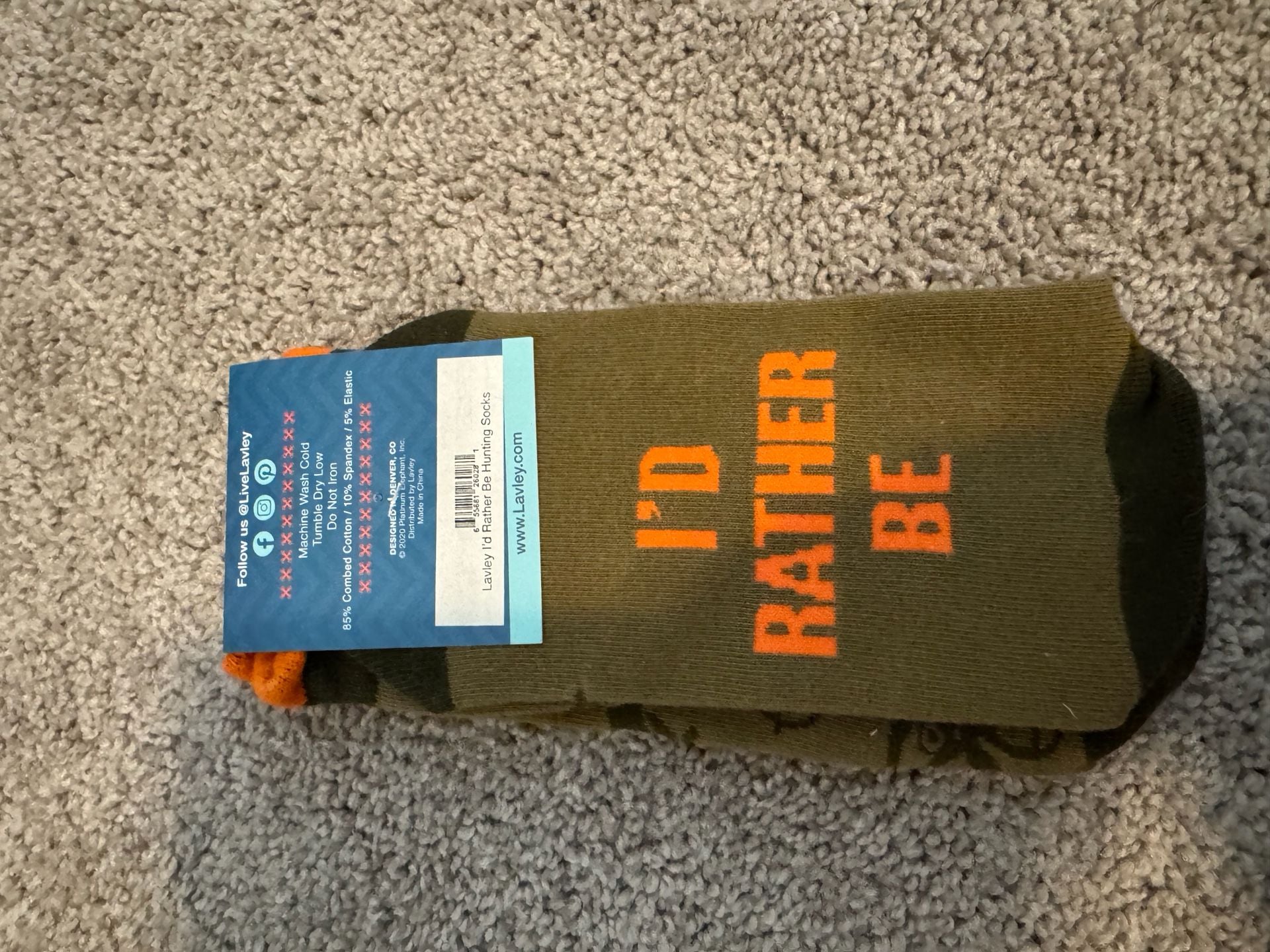 Lavley I'd Rather Be Hunting Novelty Socks 2
