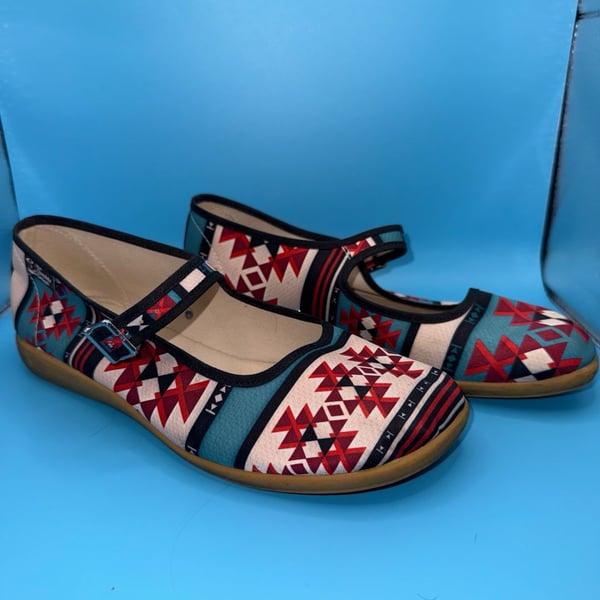 Hot Chocolate Design Chocolaticas Women's Mary Jane Flats in Aztec/Tribal Print multi