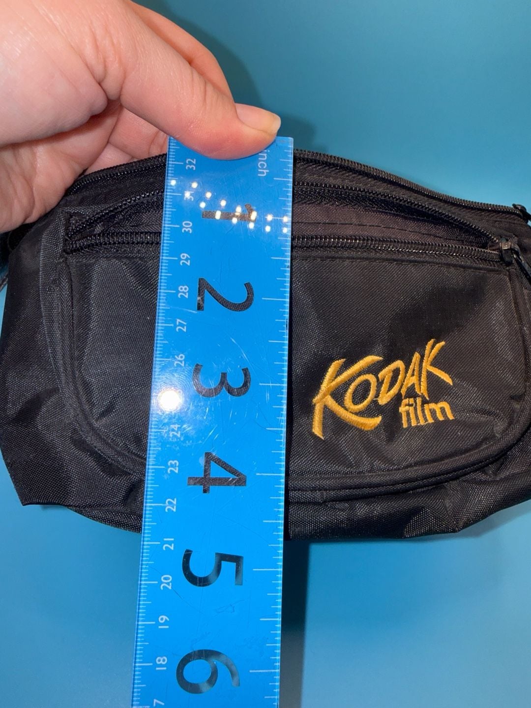 Vintage Kodak Film Black Nylon Fanny Pack Waist Bag Multi Pocket Promo 18