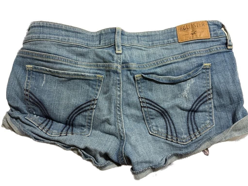 y2k Hollister Women's Distressed Denim Shorts 3