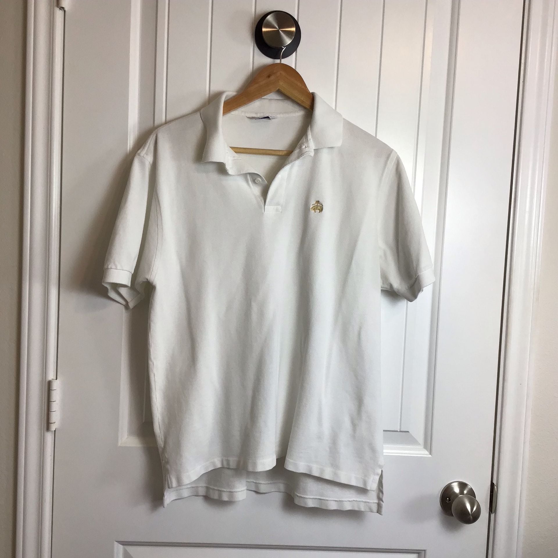 Brooks Brothers White Pique Polo Shirt with Golden Fleece Logo 2