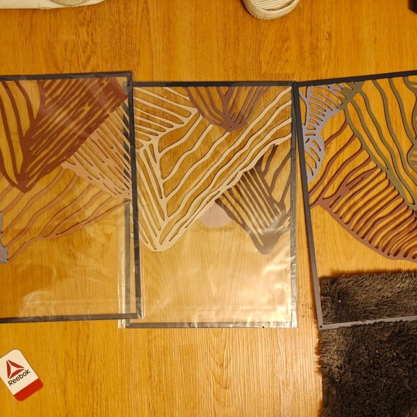 Abstract Geometric Metal Wall Art Set of 3 Pieces