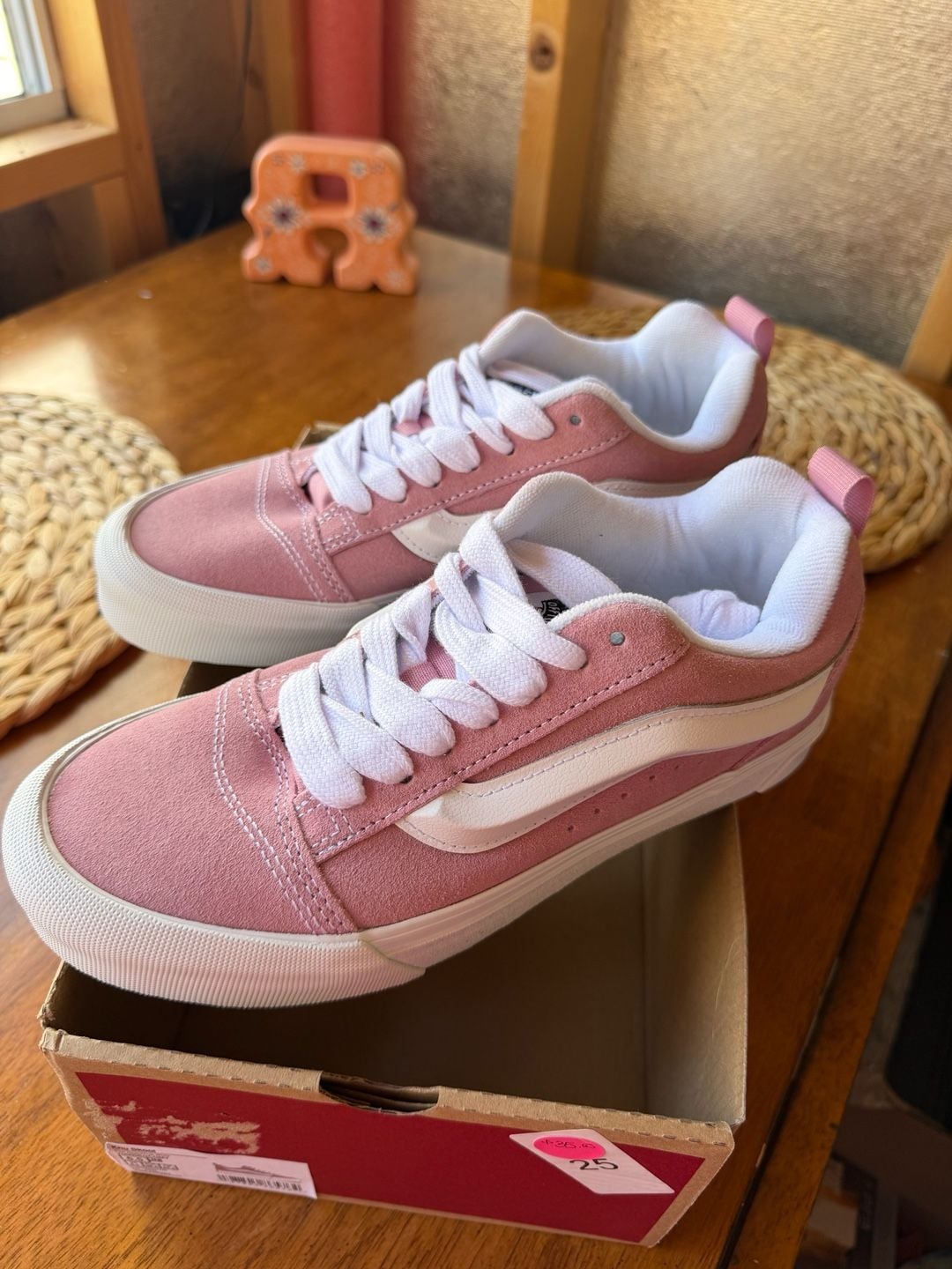 Vans Knu Skool Pink Dawn/True White Unisex Skate Shoes 1