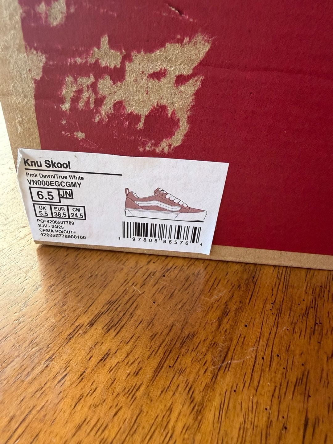 Vans Knu Skool Pink Dawn/True White Unisex Skate Shoes 3