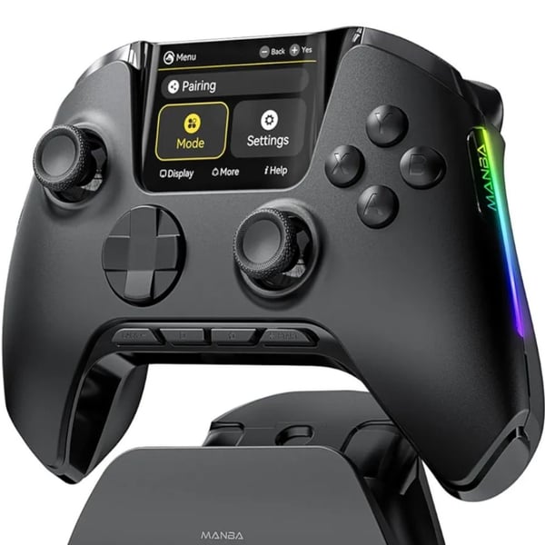 ManbaOneScreen Wireless Controlled Hall Effect Joysticks, Triggers Charging Dock