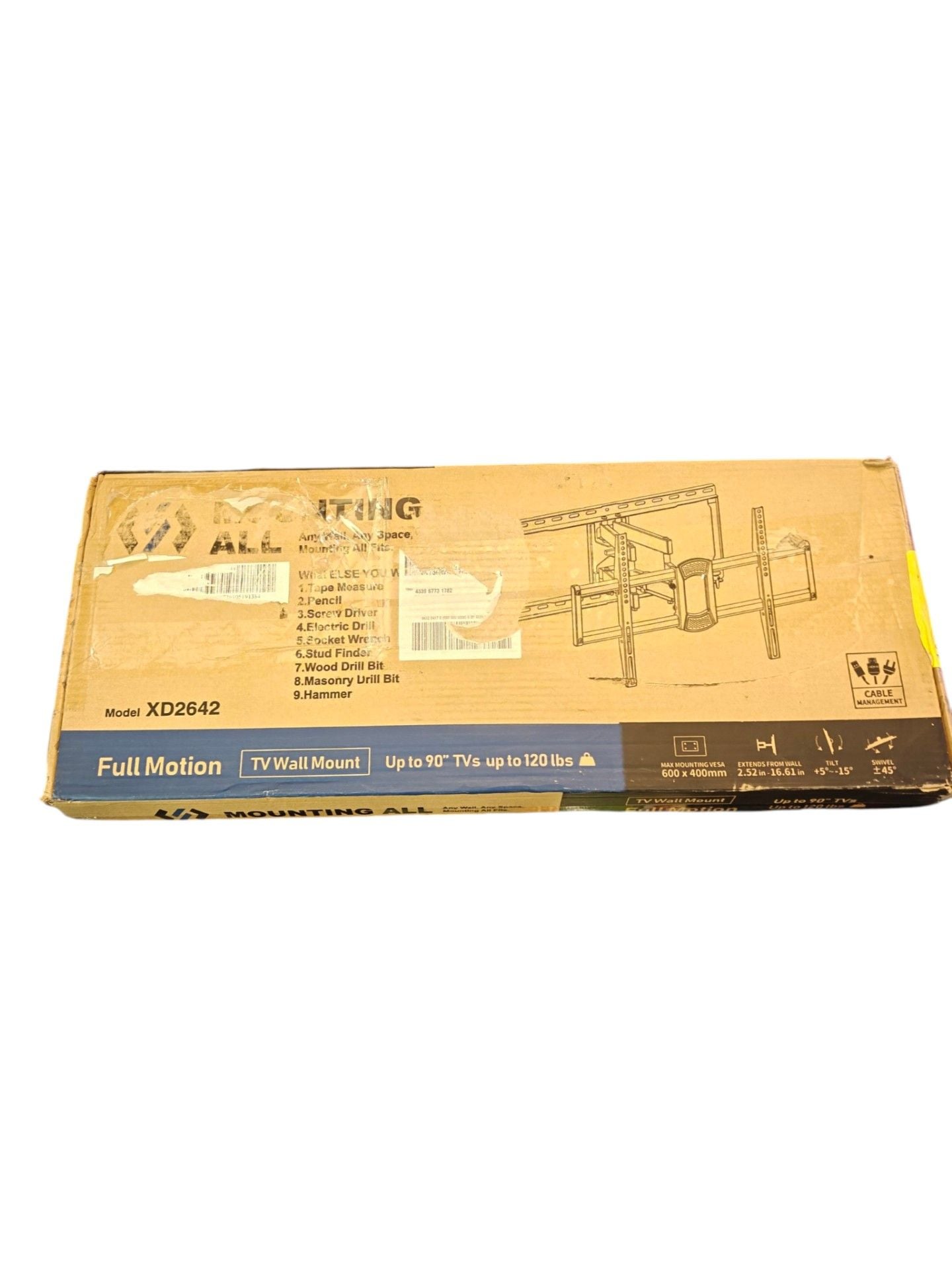 Mounting All Full Motion TV Wall Mount for up to 90" TVs (Model XD2642) 7