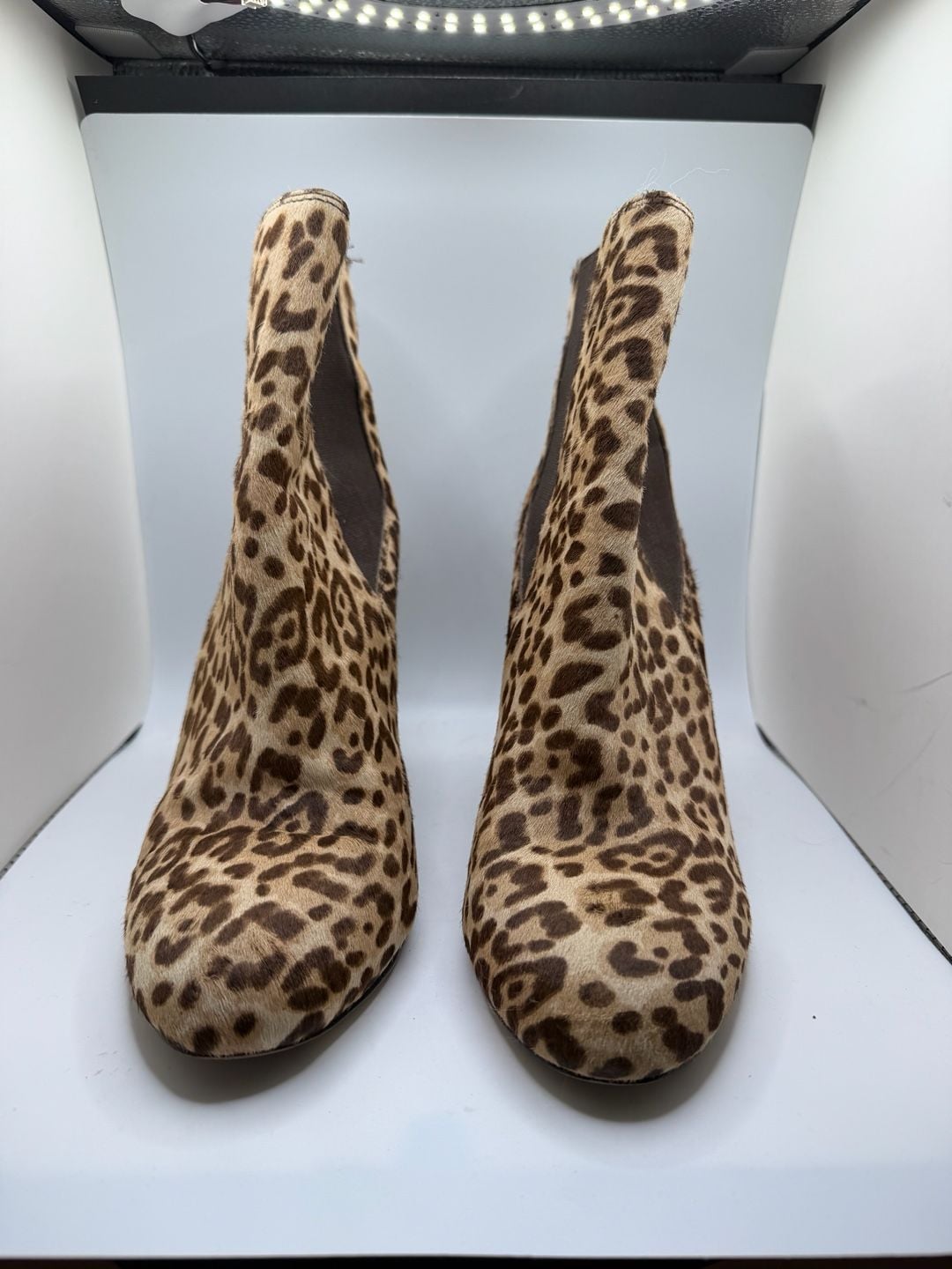 Sam Edelman Leopard Print Calf Hair Chelsea Block Heel Ankle Boots 1