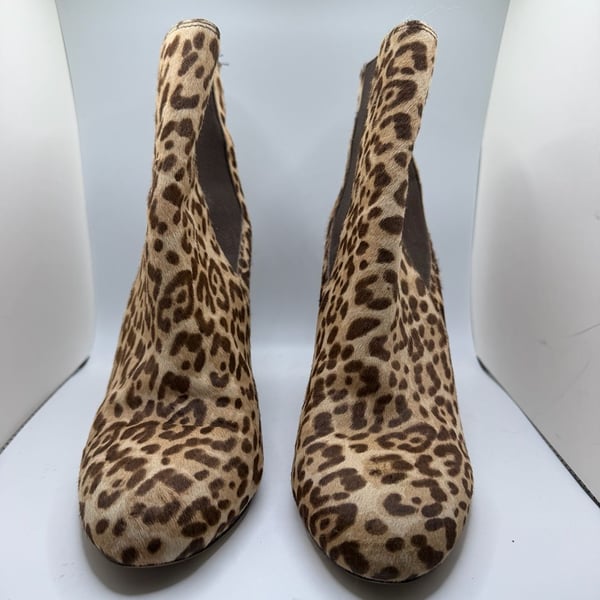 Sam Edelman Leopard Print Calf Hair Chelsea Block Heel Ankle Boots