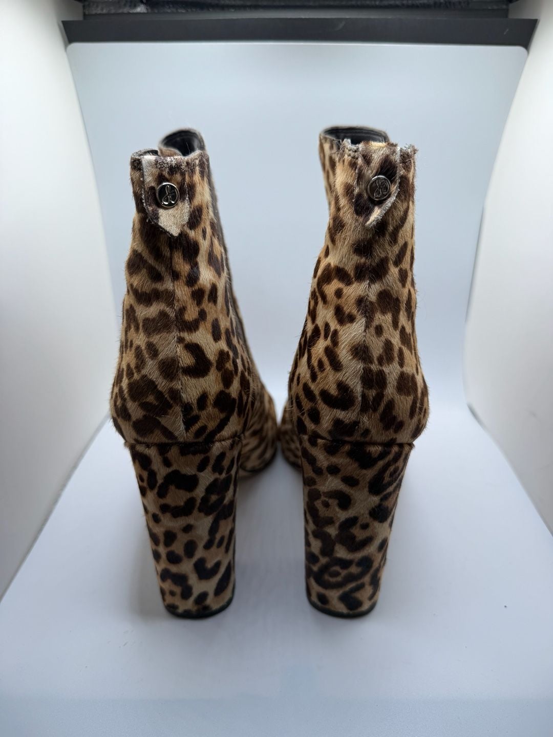 Sam Edelman Leopard Print Calf Hair Chelsea Block Heel Ankle Boots 3