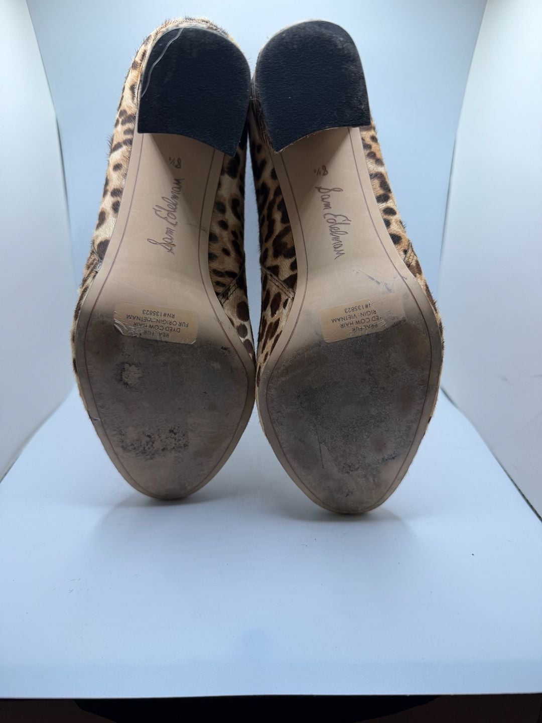 Sam Edelman Leopard Print Calf Hair Chelsea Block Heel Ankle Boots 4