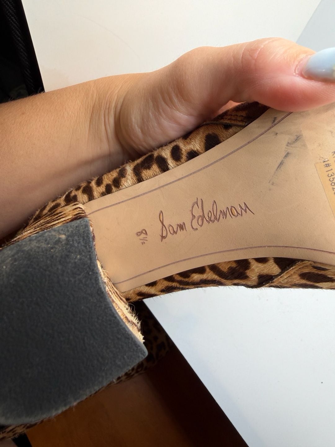 Sam Edelman Leopard Print Calf Hair Chelsea Block Heel Ankle Boots 5