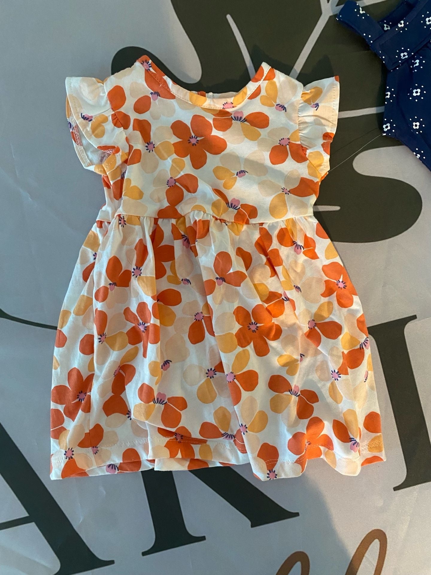Carter's 12M Baby Girls' 2-Piece Floral Dress and Navy Romper Set 2
