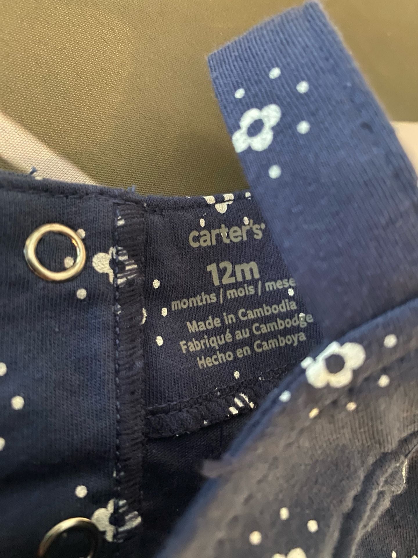 Carter's 12M Baby Girls' 2-Piece Floral Dress and Navy Romper Set 5