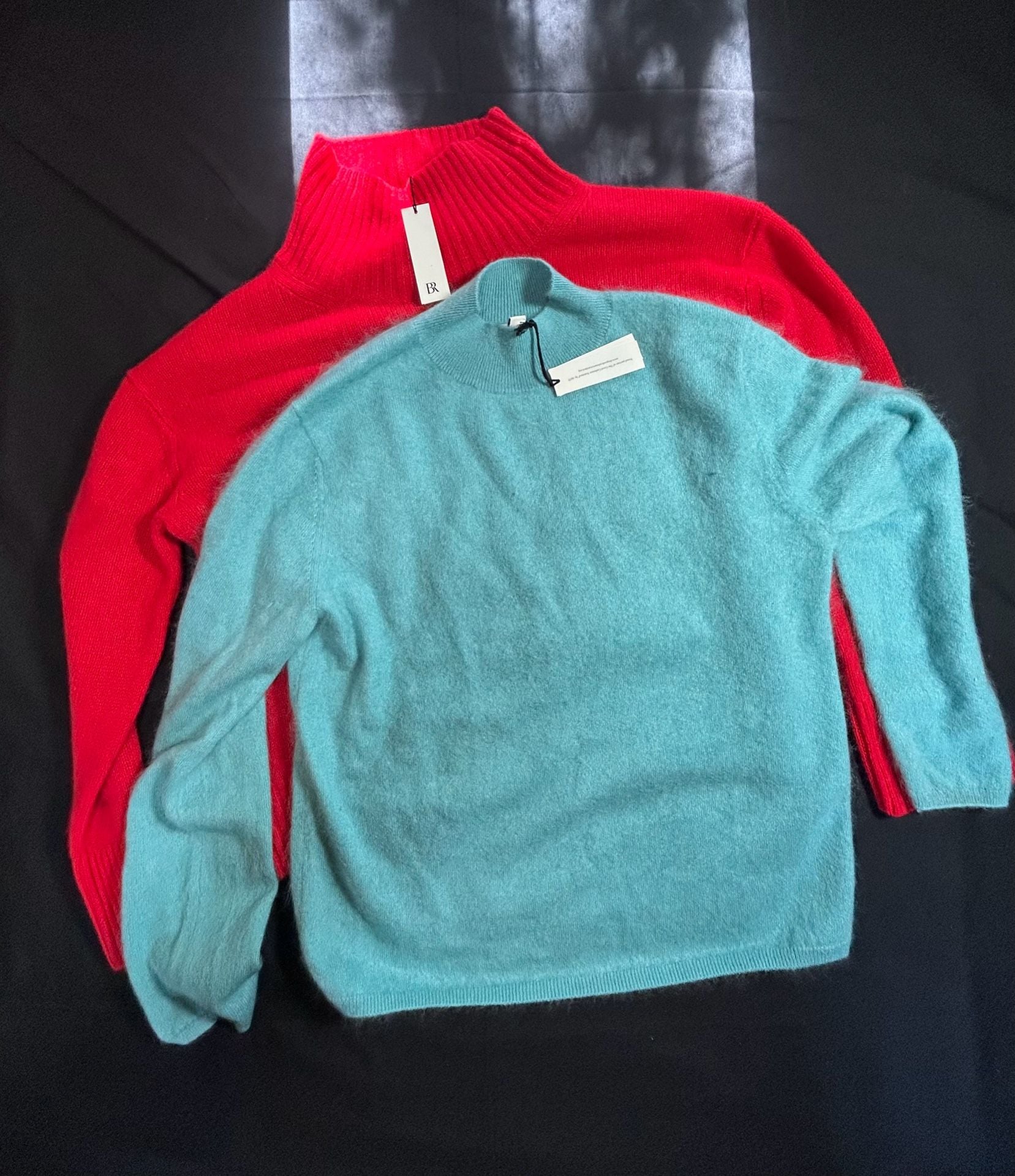 Banana Republic 100% Cashmere Mock-Neck Brushed Sweater 1