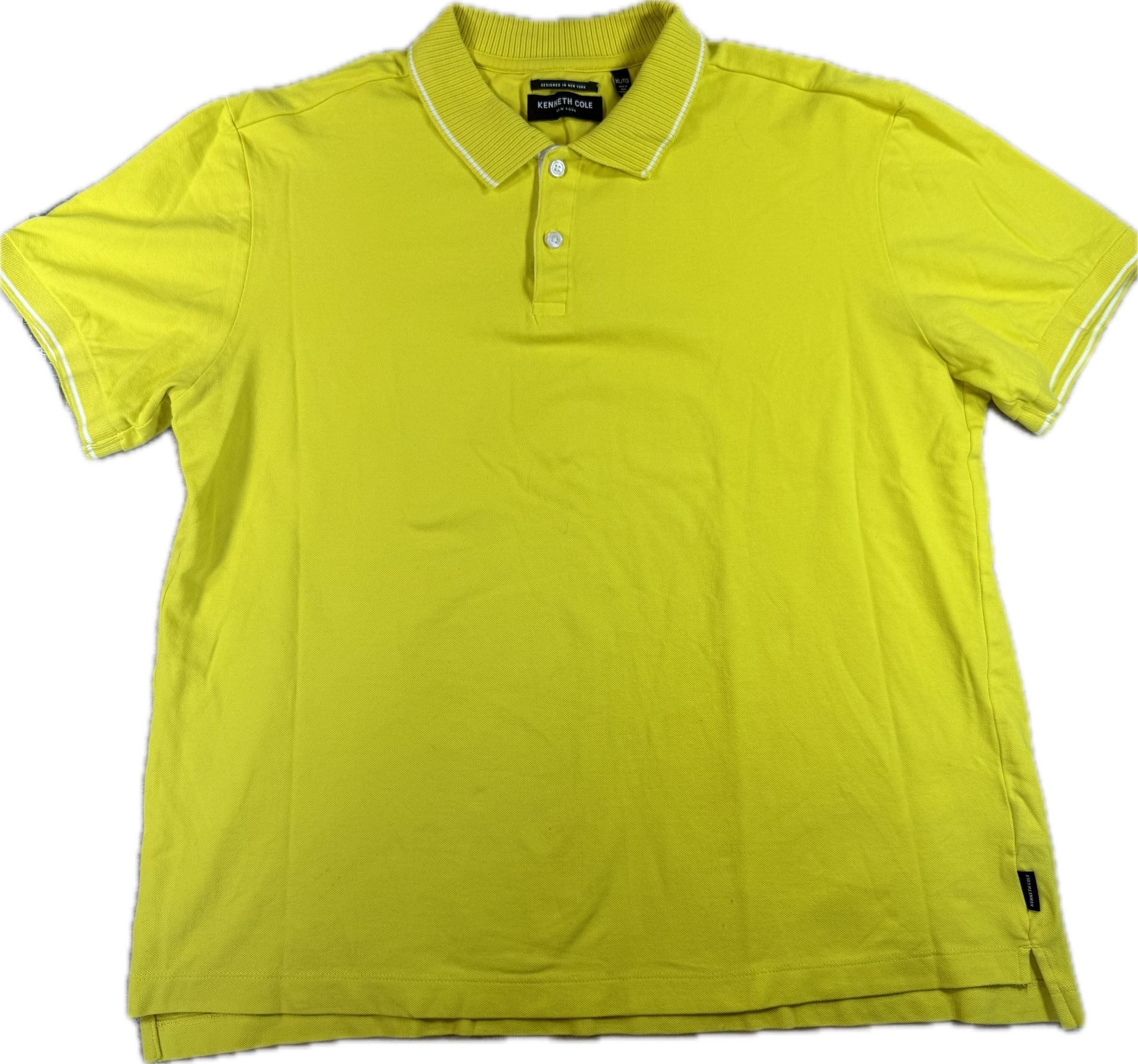 Kenneth Cole New York Mens XL Yellow Polo Shirt Short Sleeve Designed New York 3