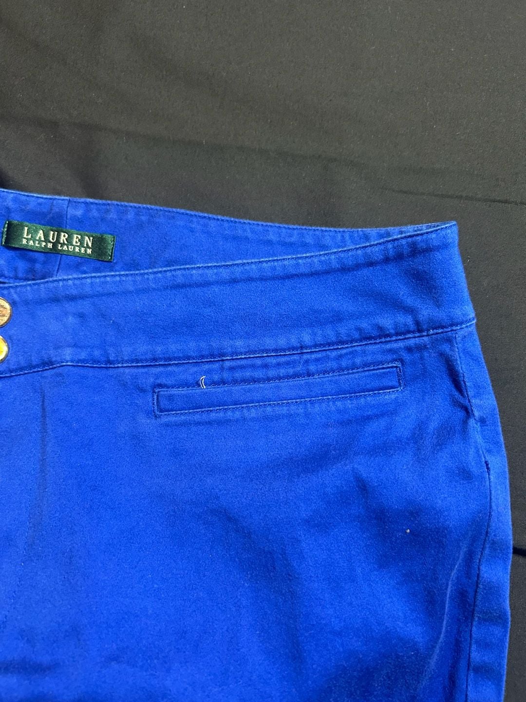 Lauren Ralph Lauren Royal Blue Stretch Dress Pants with Gold Buttons 4