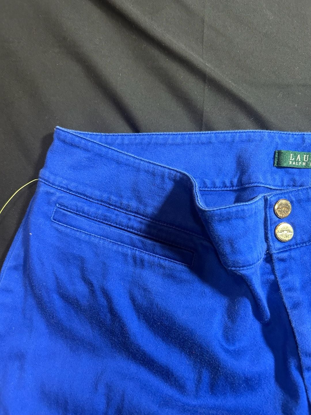 Lauren Ralph Lauren Royal Blue Stretch Dress Pants with Gold Buttons 5