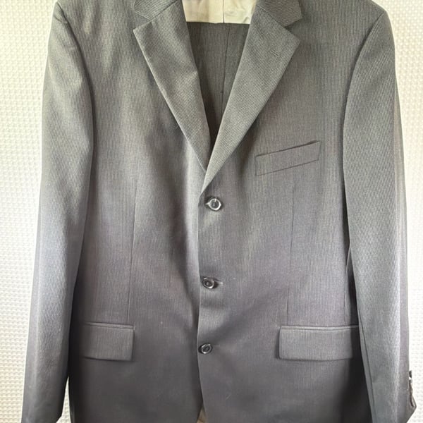BOSS Hugo Boss Men's Dark Grey Pinstripe Suit Blazer Jacket