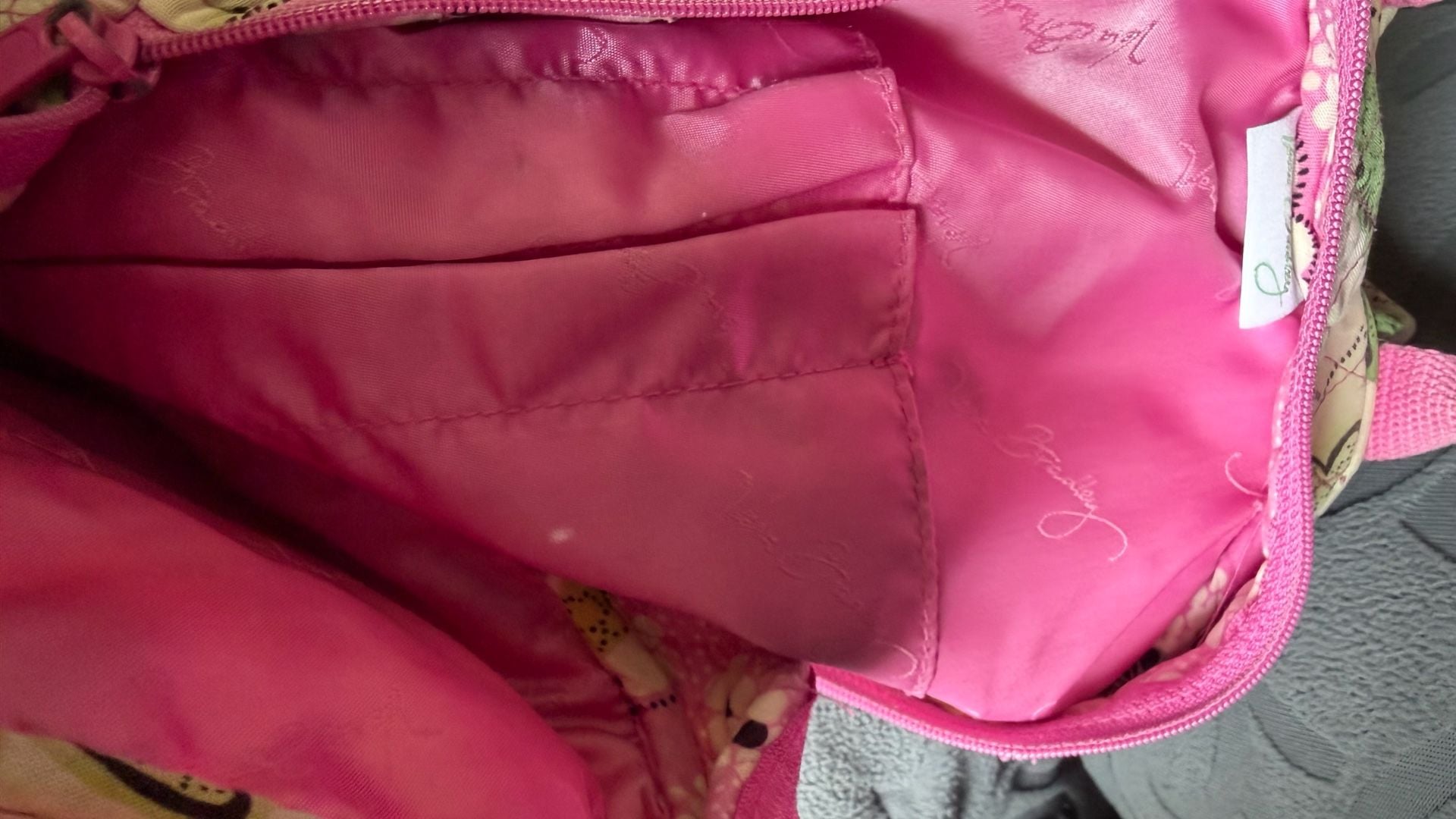Vera Bradley Quilted Floral Pink and Green Mini Backpack 7