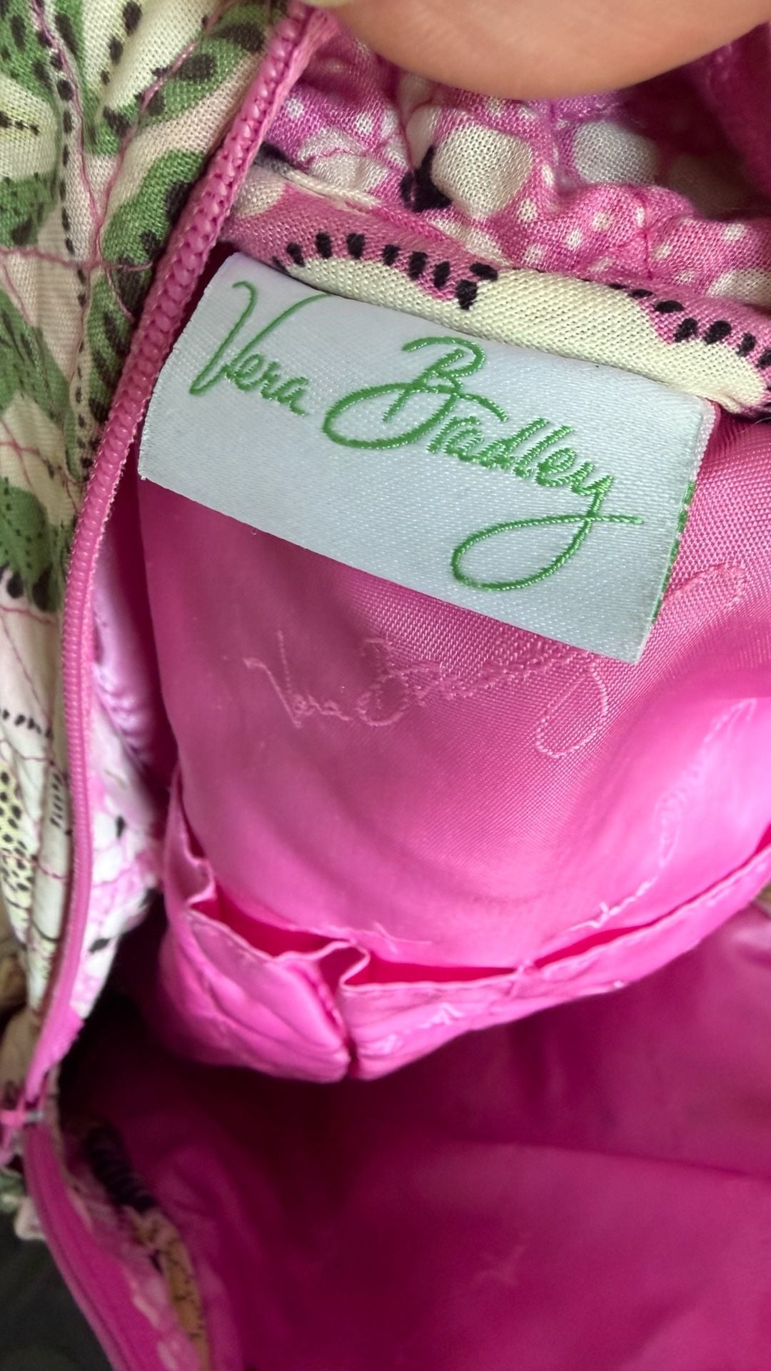 Vera Bradley Quilted Floral Pink and Green Mini Backpack 8