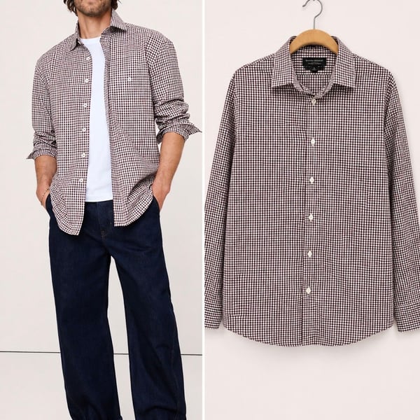 Banana Republic Slim Fit Gingham Dress Shirt M