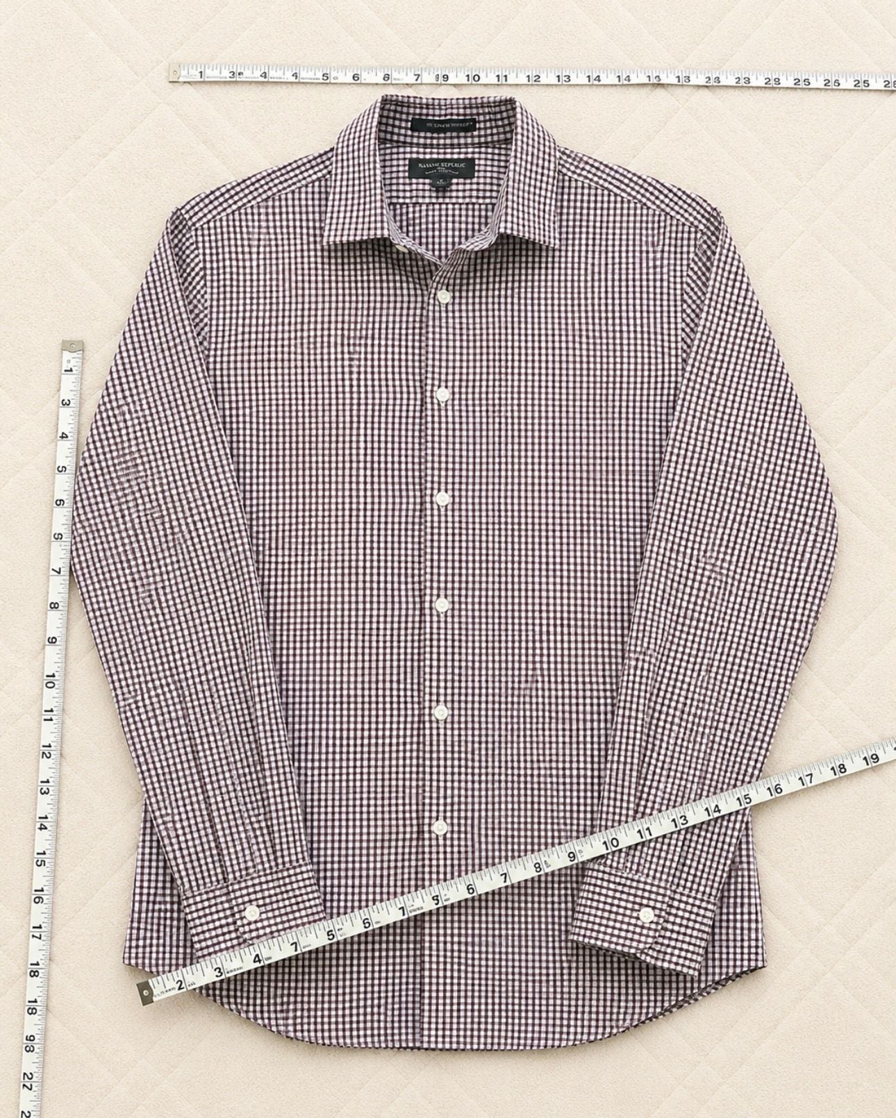 Banana Republic Slim Fit Gingham Dress Shirt M 7