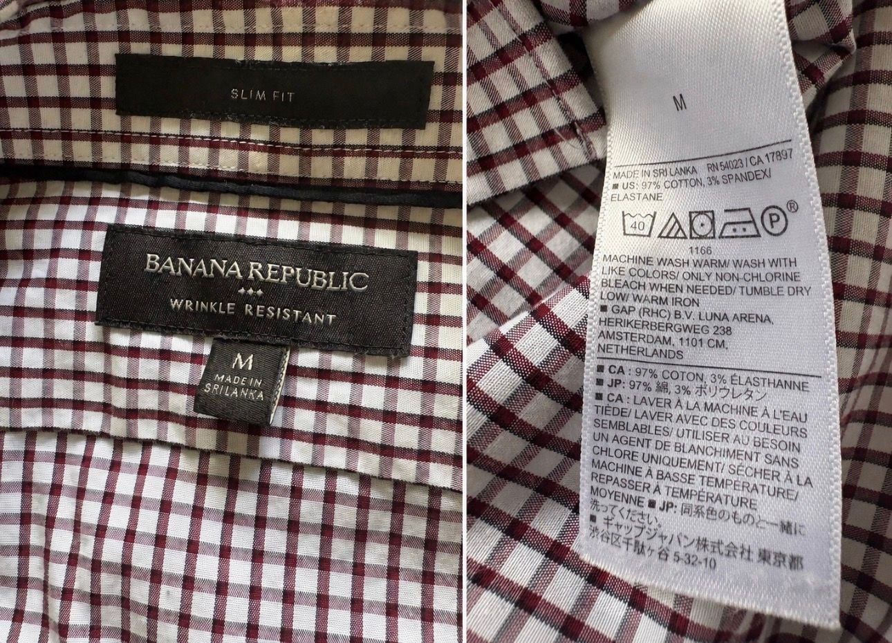 Banana Republic Slim Fit Gingham Dress Shirt M 11