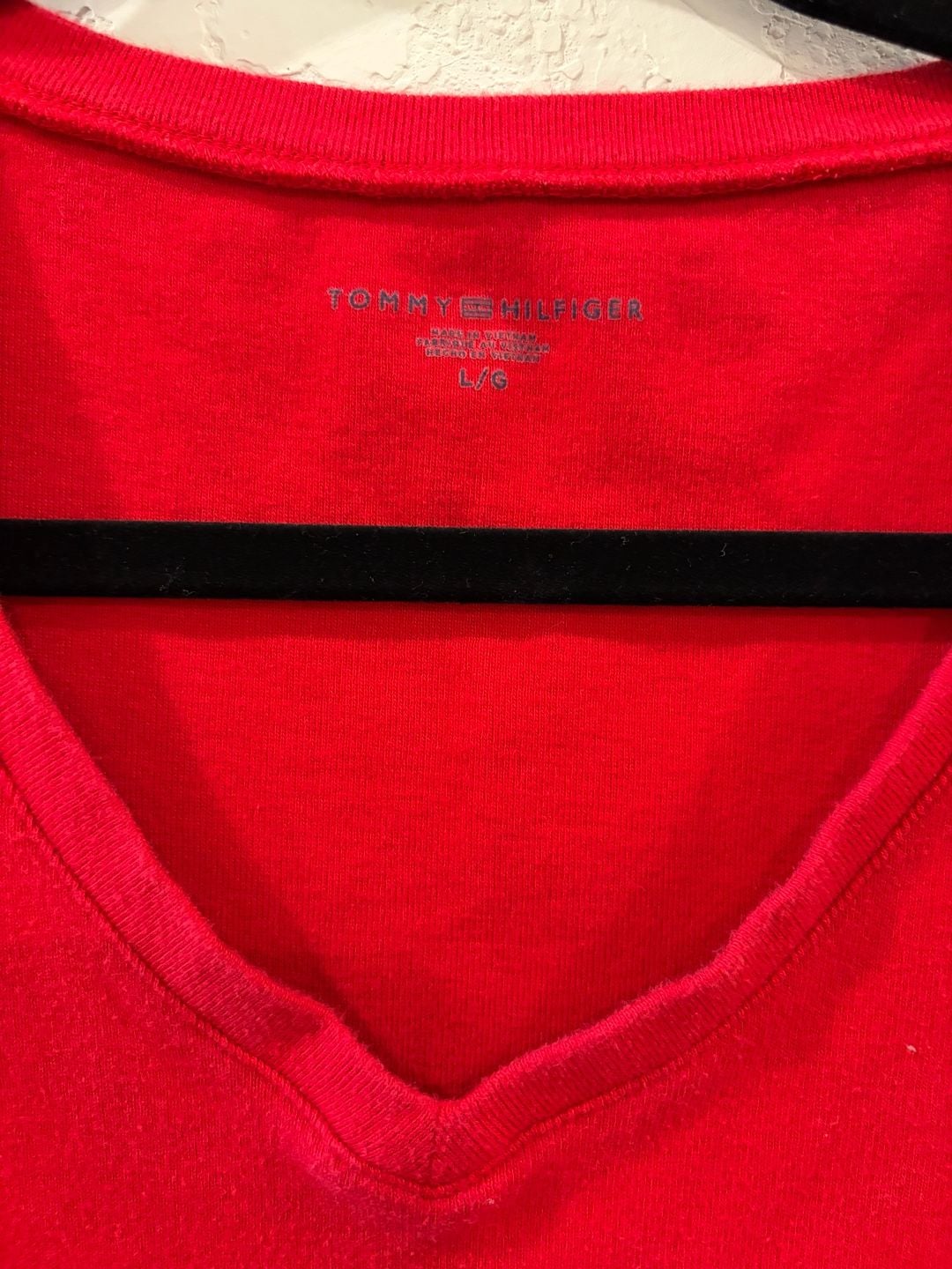 Tommy Hilfiger Women's Short Sleeve V-Neck Solid Red T-Shirt 4
