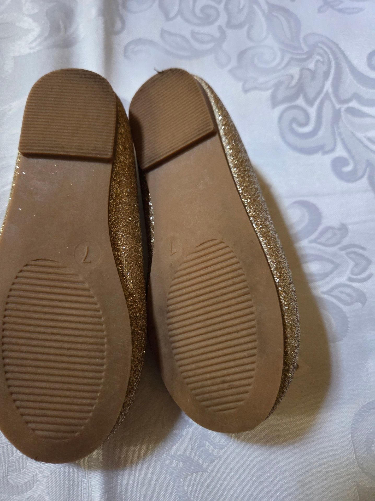 Toddler Girls Gold Glitter Bow Mary Jane Ballet Flats 3