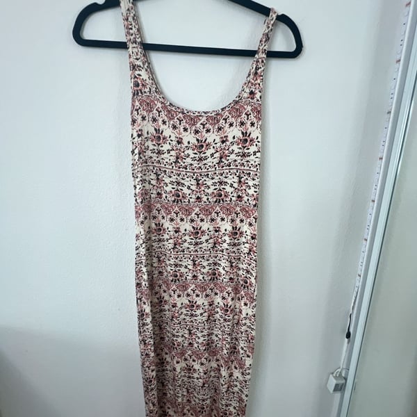 Billabong Floral Print Scoop Neck Sleeveless Midi Dress
