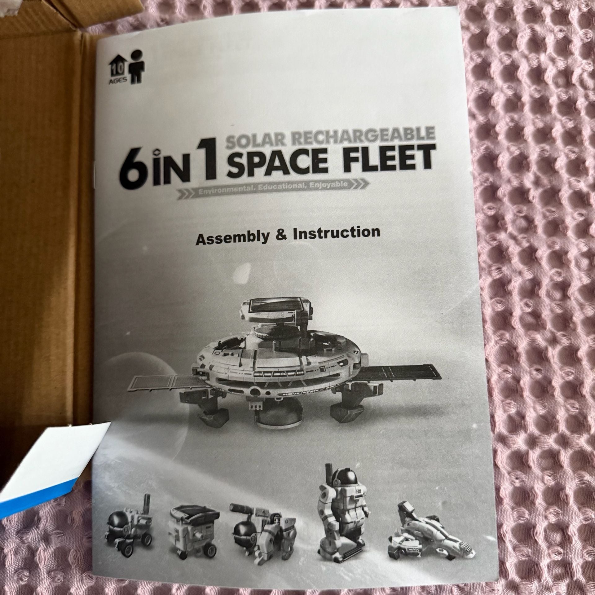 Scientific & Fun 6 in 1 Solar Rechargeable Space Fleet STEM Building Kit 6