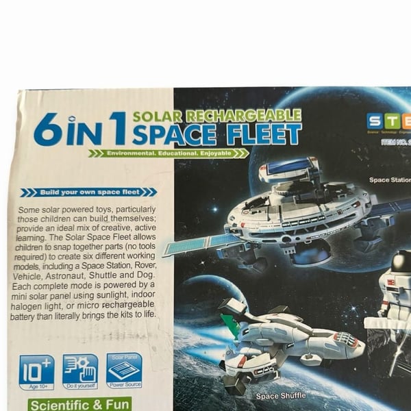Scientific & Fun 6 in 1 Solar Rechargeable Space Fleet STEM Building Kit 