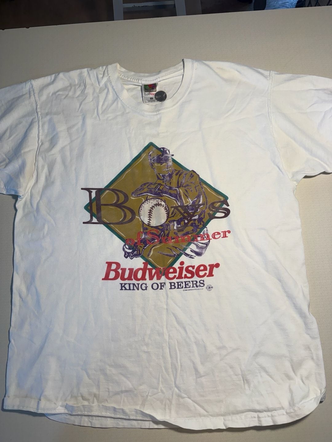 Vintage 1998 Budweiser Boys of Summer Graphic T-Shirt 2