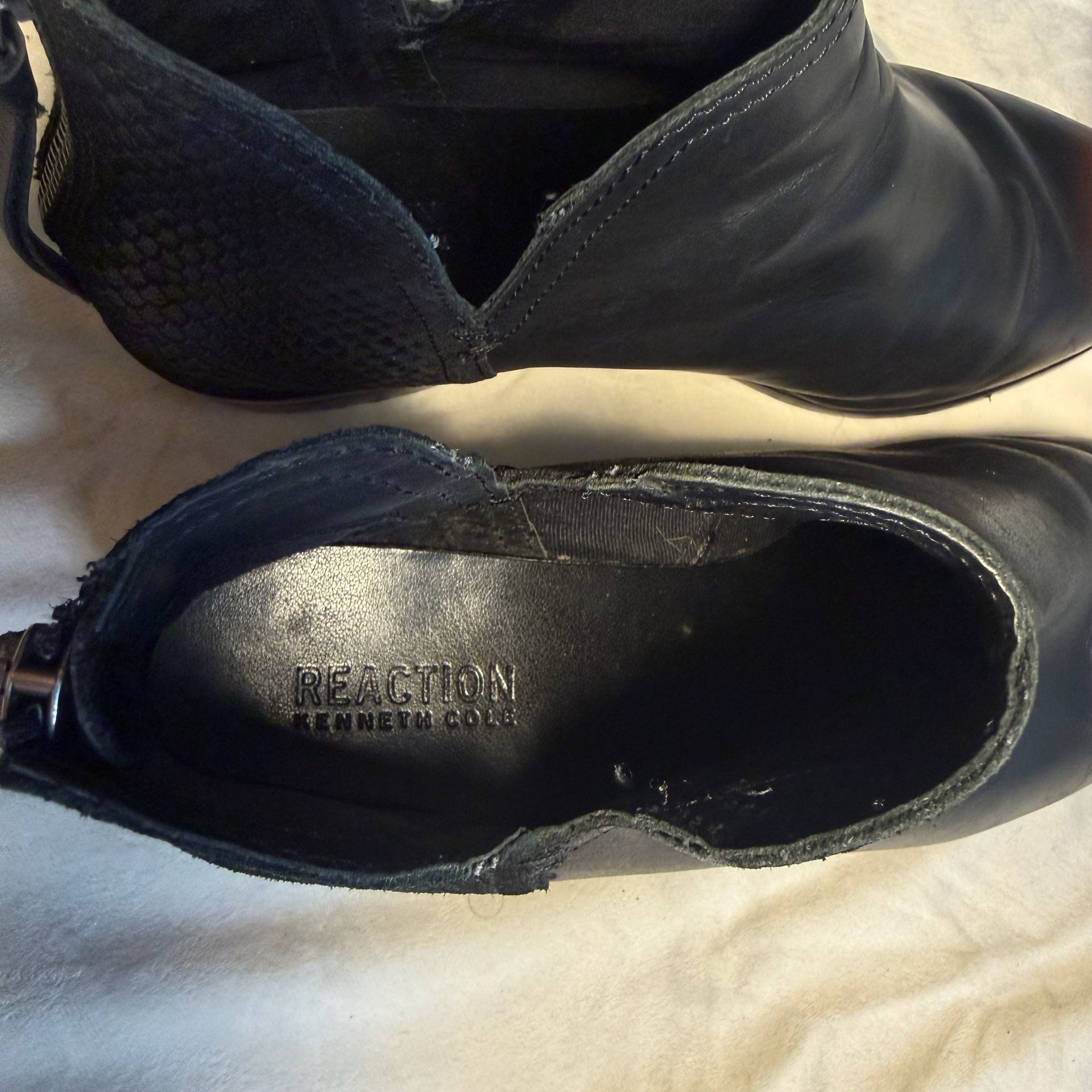 Kenneth Cole Reaction 'Loop There It Is' Black Leather Ankle Booties 5