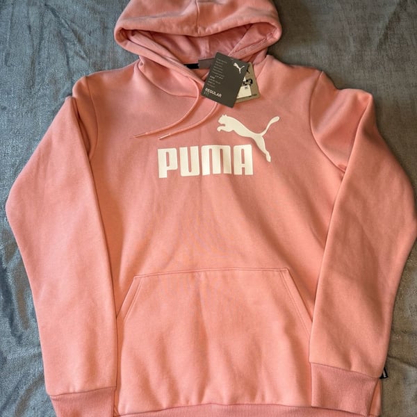 Puma Women's Essentials Logo Fleece Hoodie in Bridal Rose