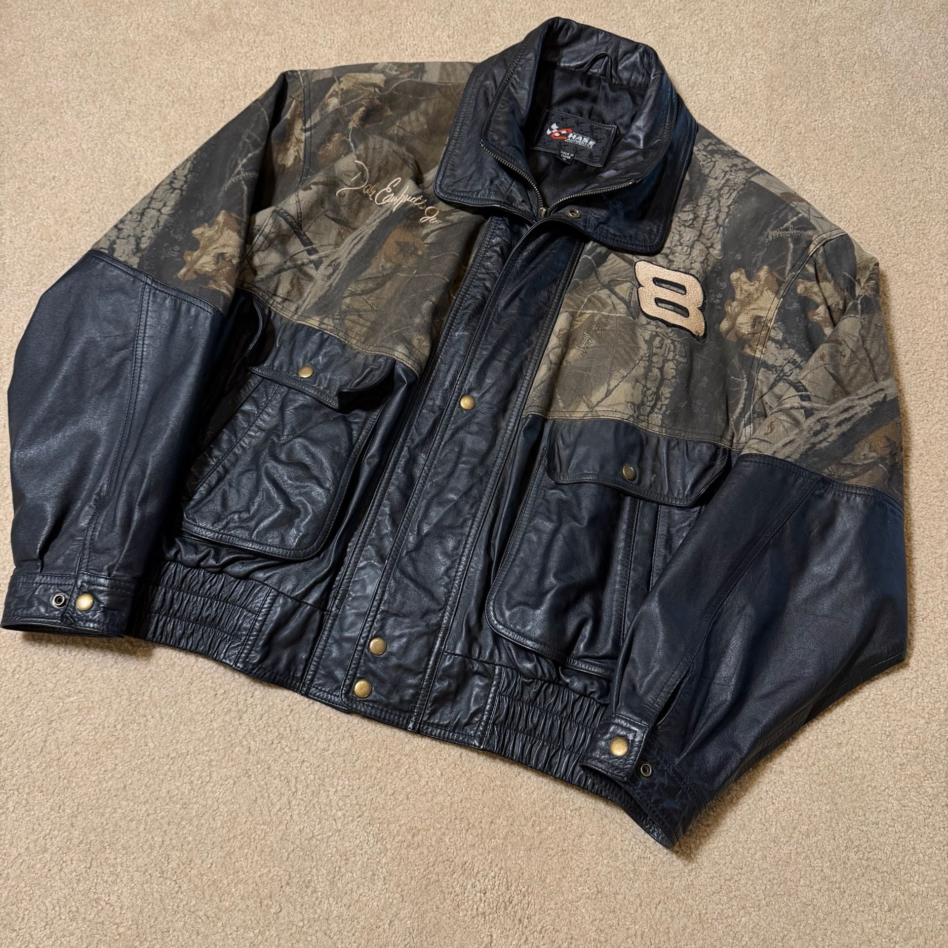Chase Authentics Dale Earnhardt Jr. Team Realtree Camo Leather Bomber Jacket 2