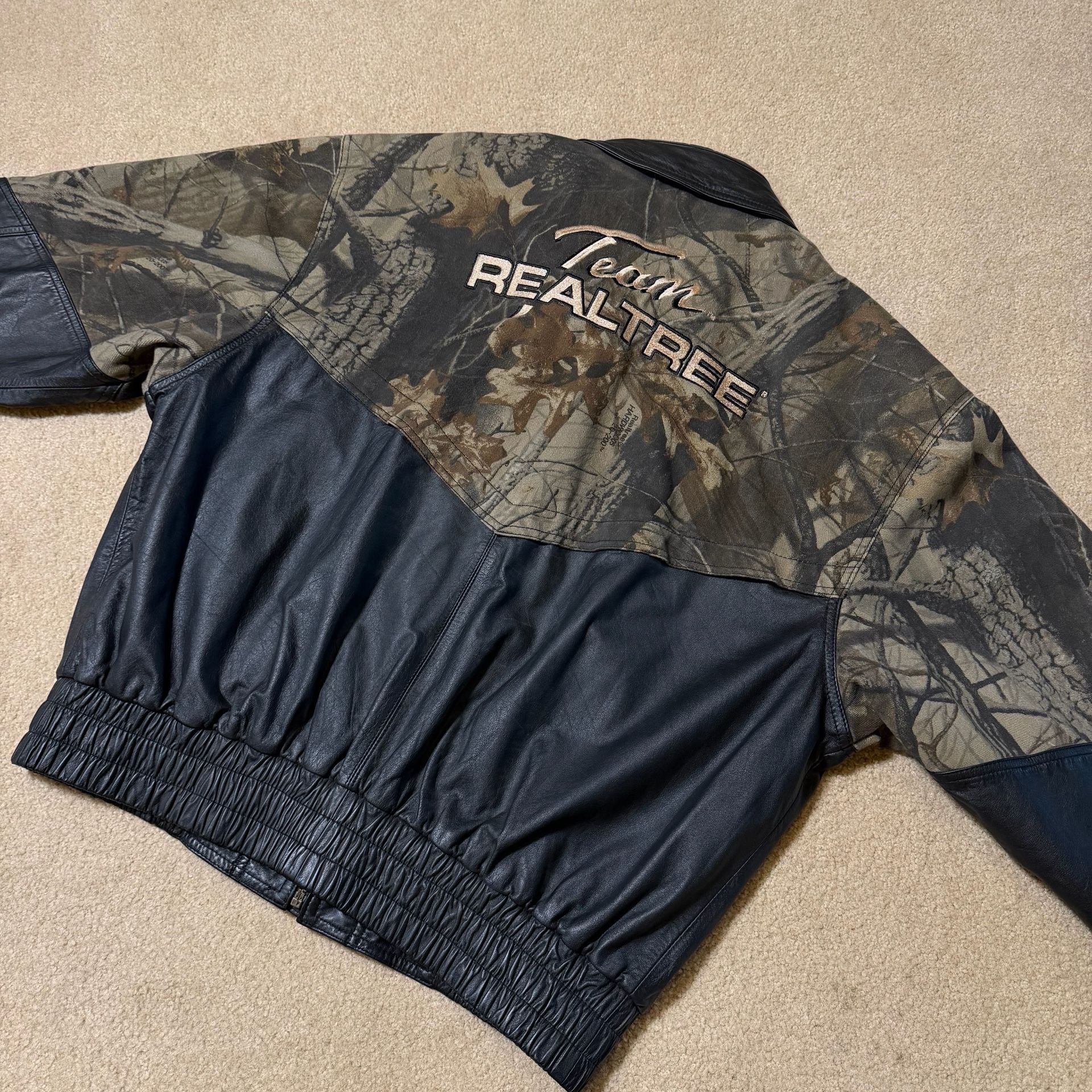 Chase Authentics Dale Earnhardt Jr. Team Realtree Camo Leather Bomber Jacket 3