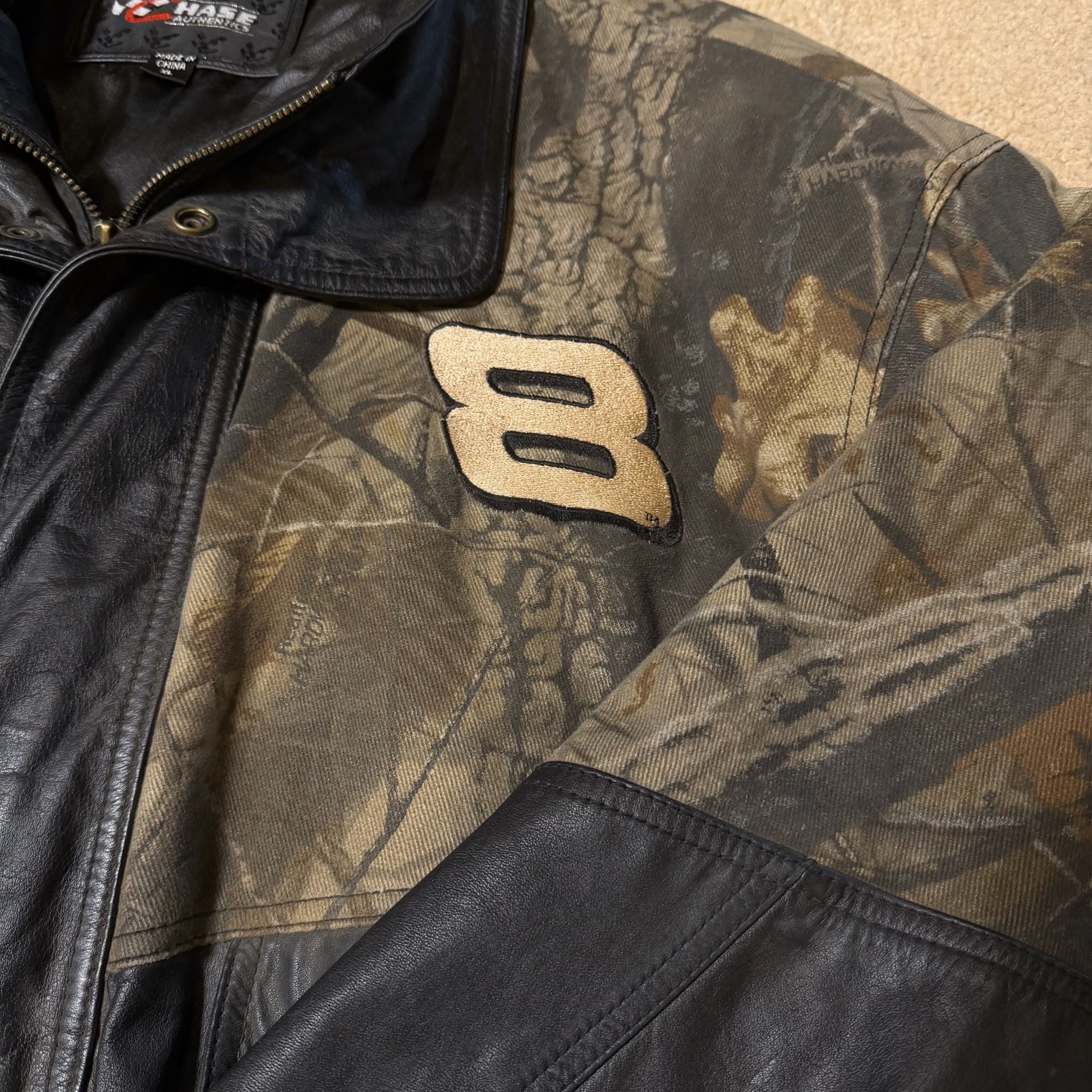 Chase Authentics Dale Earnhardt Jr. Team Realtree Camo Leather Bomber Jacket 5