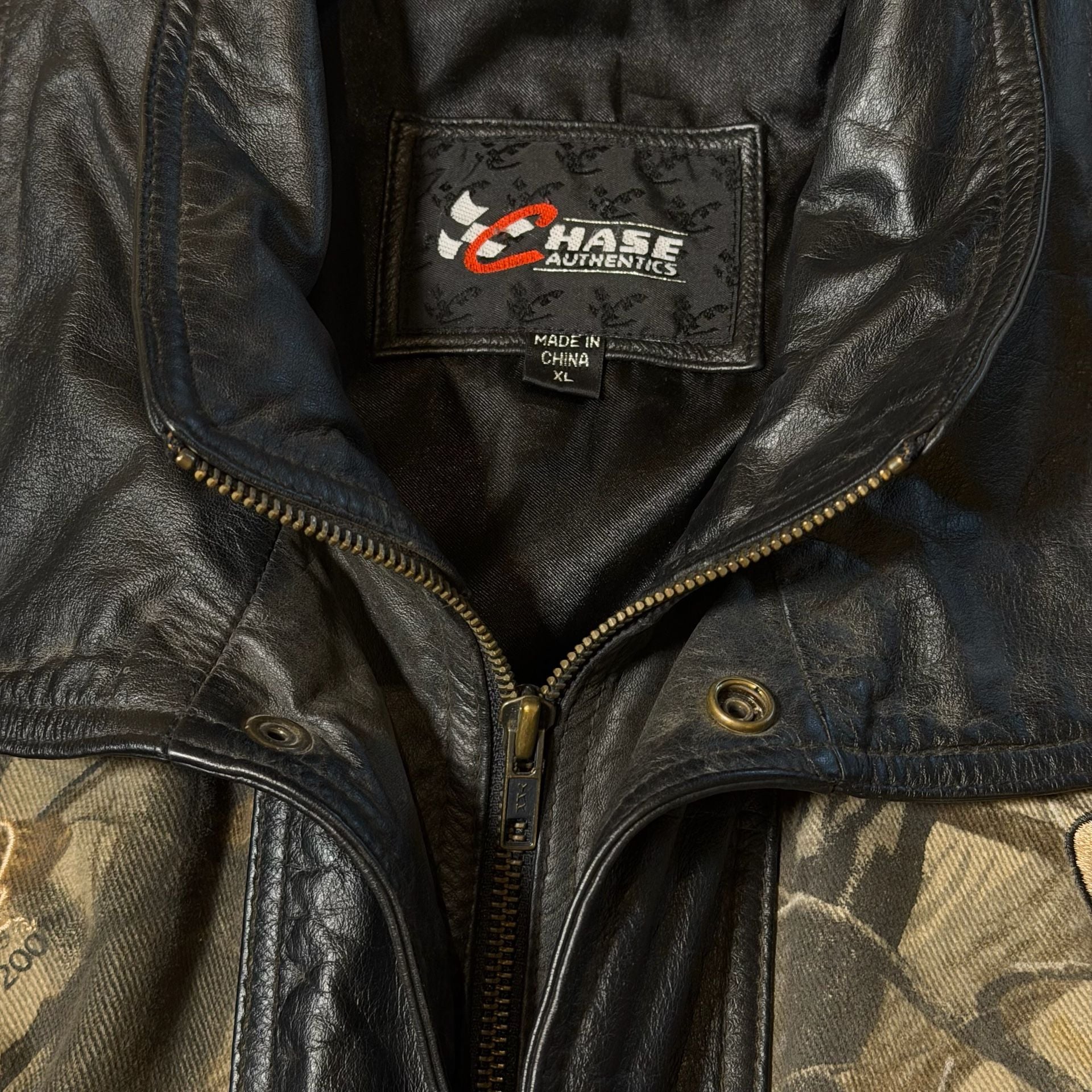 Chase Authentics Dale Earnhardt Jr. Team Realtree Camo Leather Bomber Jacket 7