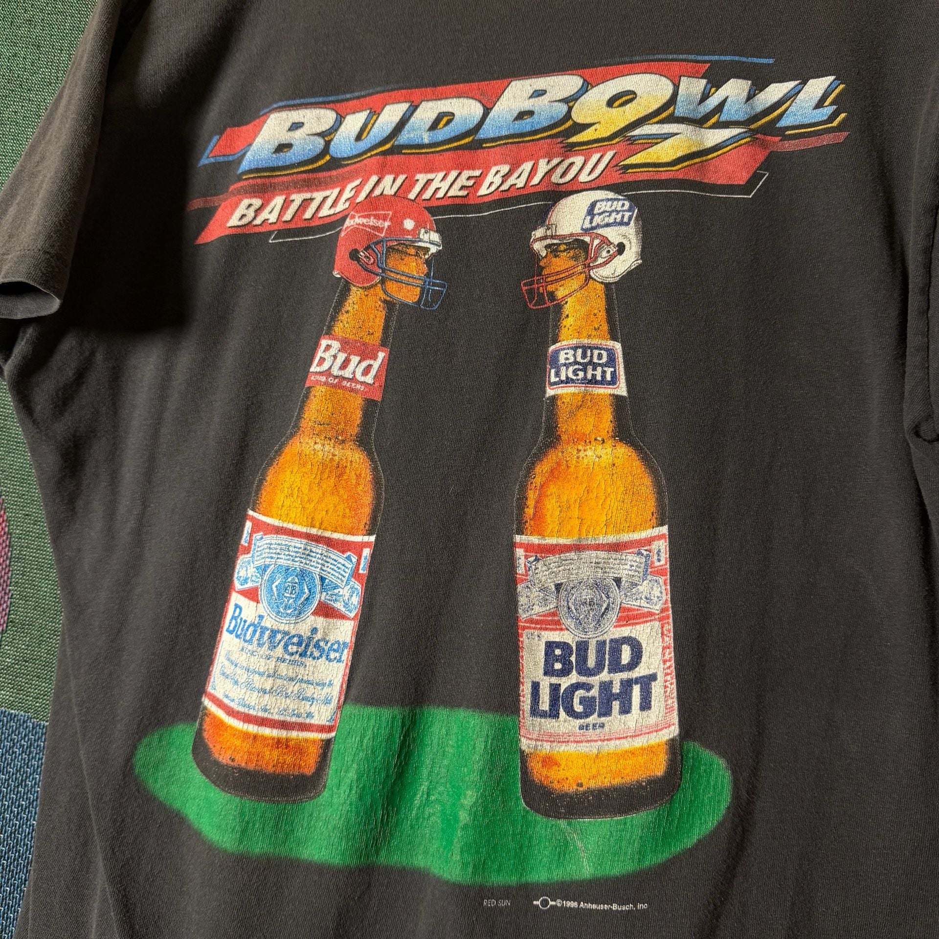 Vintage 1996 Budweiser Bud Bowl Battle in the Bayou T-Shirt 4
