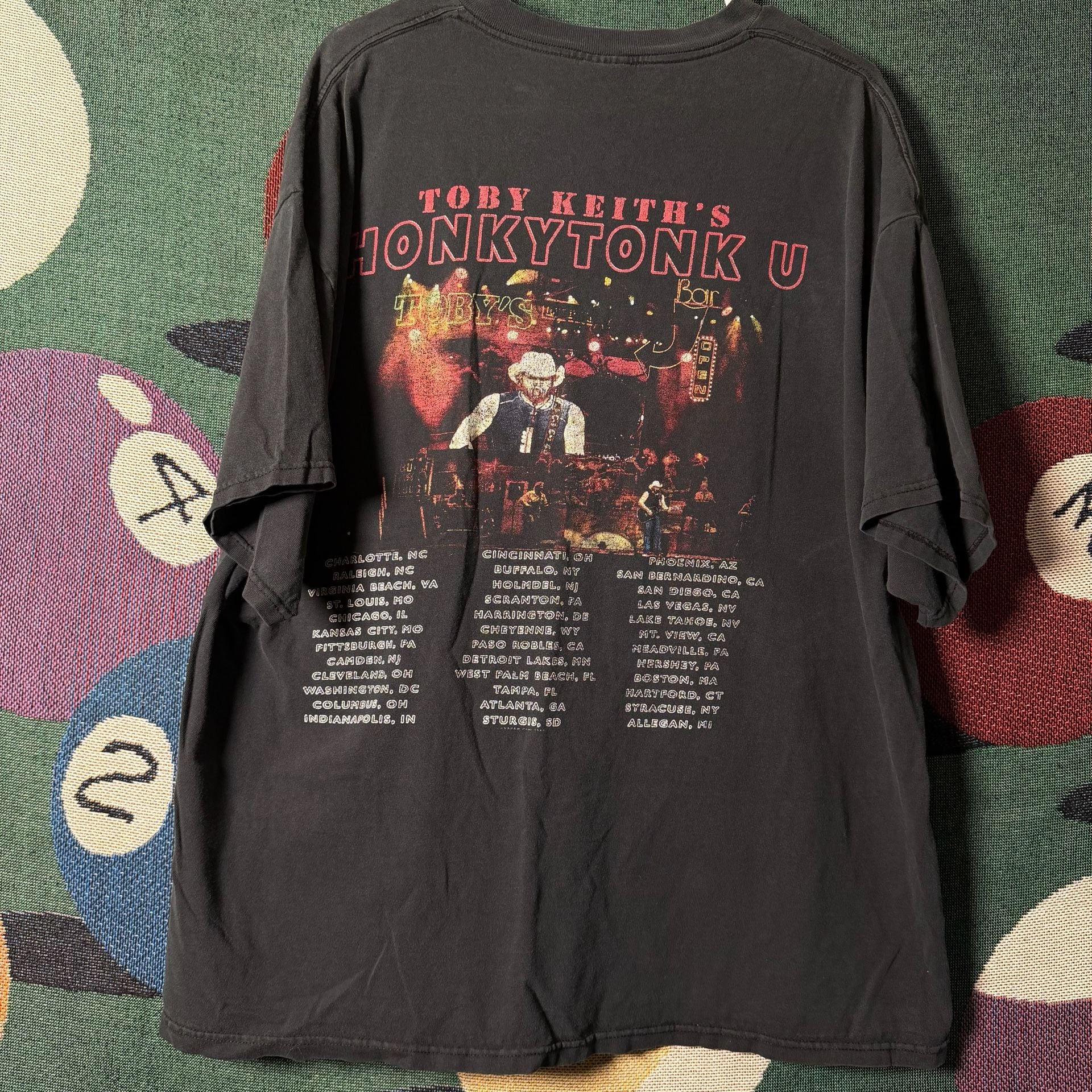 Vintage 2005 Toby Keith Honkytonk U Tour Concert T-Shirt Size 2XL 3