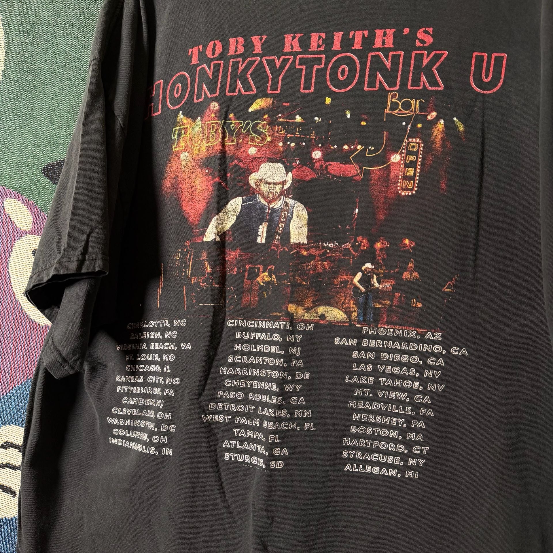 Vintage 2005 Toby Keith Honkytonk U Tour Concert T-Shirt Size 2XL 5
