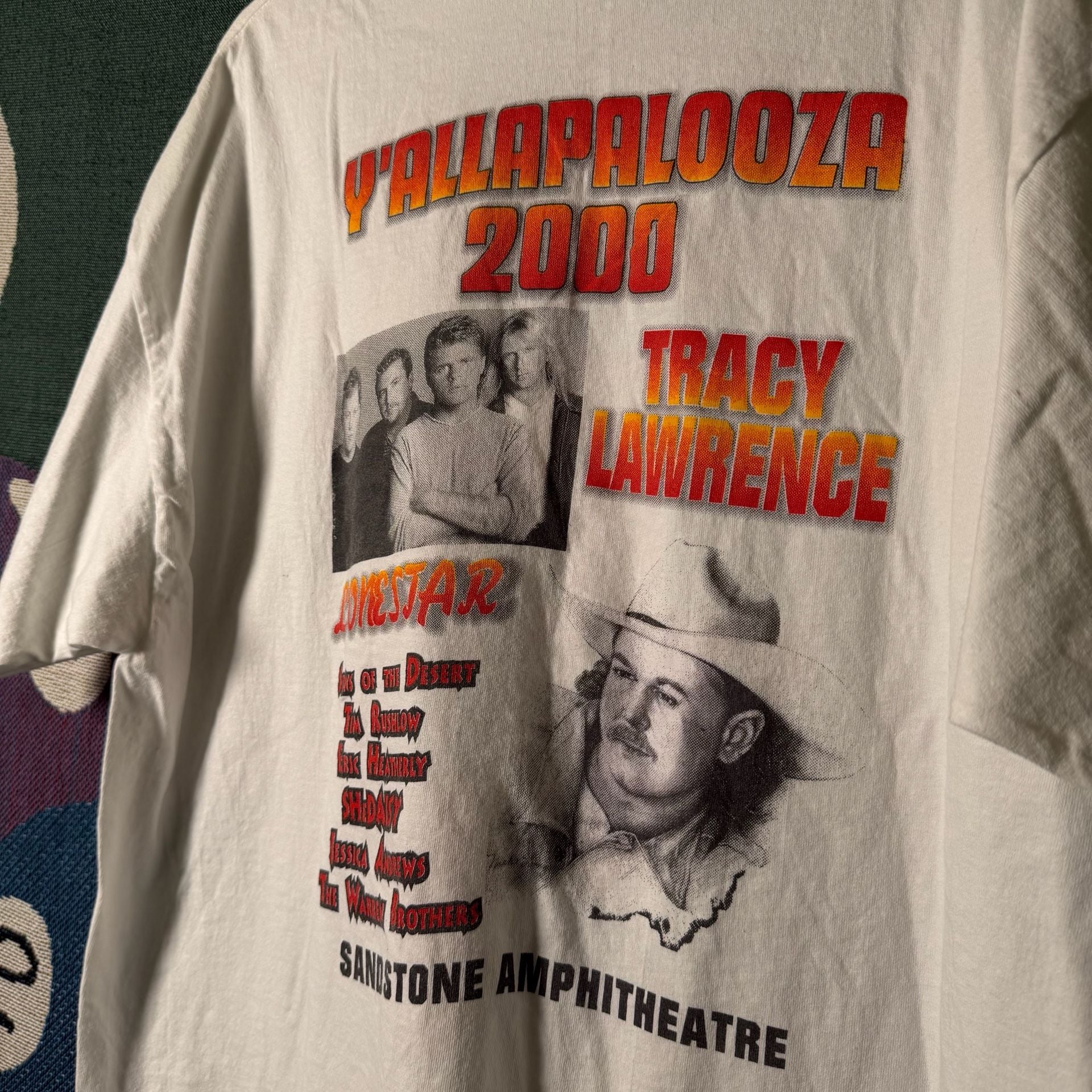 Vintage 2000 Y'allapalooza Country Music Festival T-Shirt Tracy Lawrence Lonestar 5