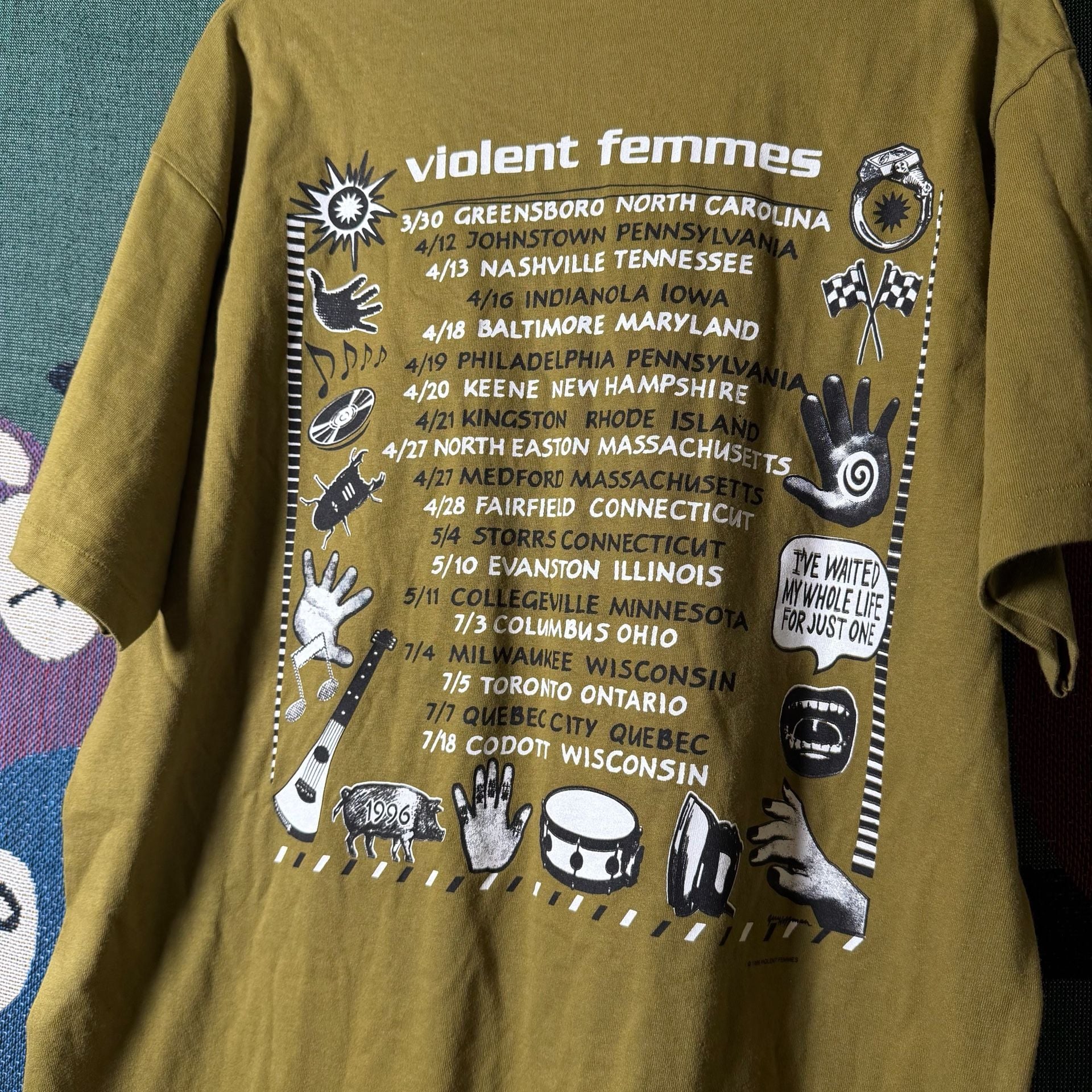 Vintage 1996 Violent Femmes Tour Graphic T-Shirt 5