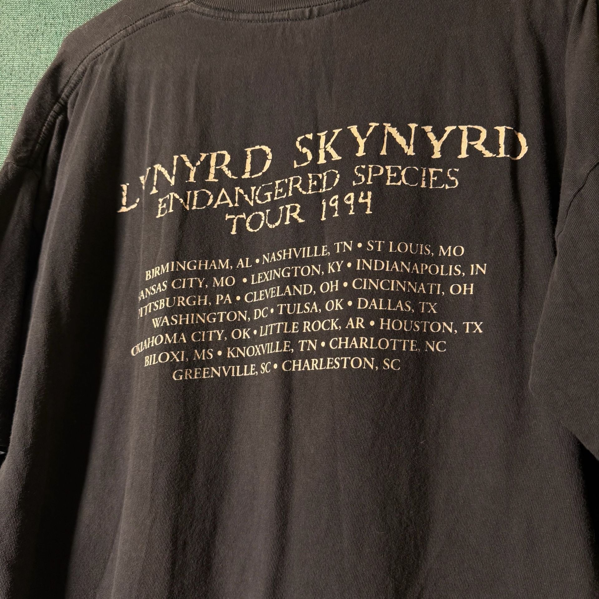 Vintage 1994 Lynyrd Skynyrd Endangered Species Tour Double Sided Concert T-Shirt 5