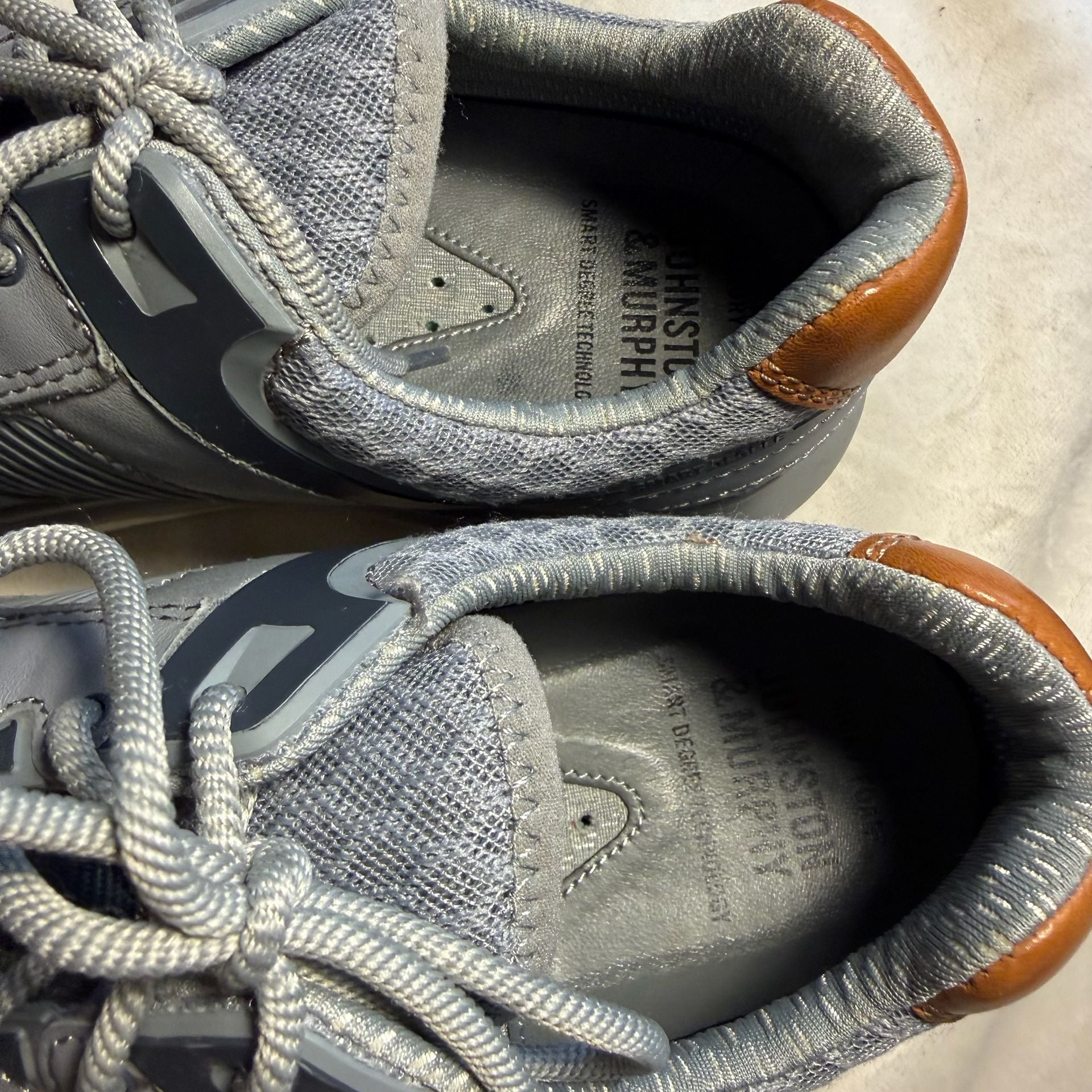 Johnston & Murphy Activate Plain Toe Sneakers in Gray Mesh 3